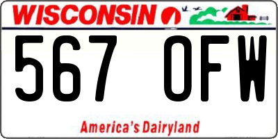 WI license plate 567OFW