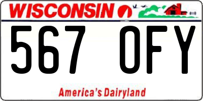 WI license plate 567OFY
