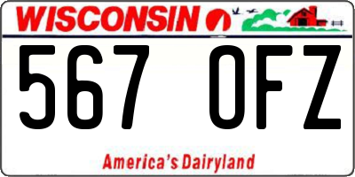 WI license plate 567OFZ