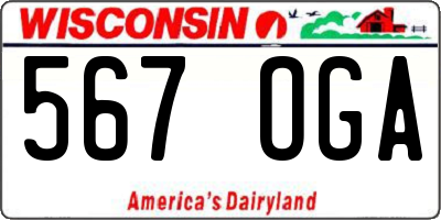WI license plate 567OGA