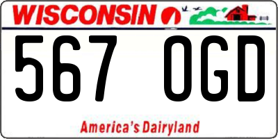 WI license plate 567OGD