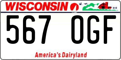 WI license plate 567OGF