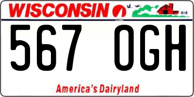 WI license plate 567OGH