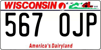 WI license plate 567OJP