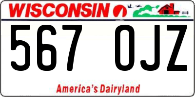 WI license plate 567OJZ