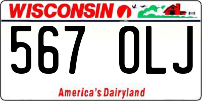 WI license plate 567OLJ