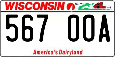 WI license plate 567OOA