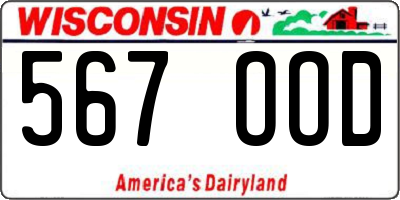 WI license plate 567OOD