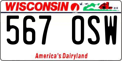 WI license plate 567OSW