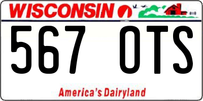 WI license plate 567OTS