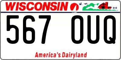 WI license plate 567OUQ