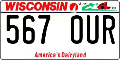 WI license plate 567OUR