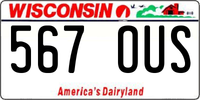 WI license plate 567OUS