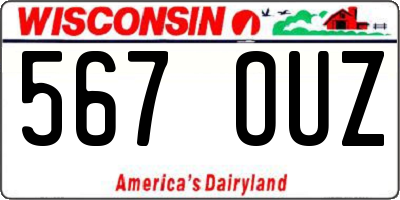 WI license plate 567OUZ