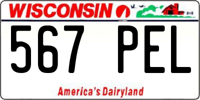 WI license plate 567PEL