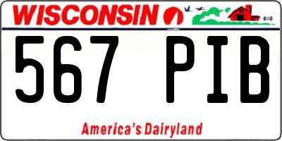 WI license plate 567PIB