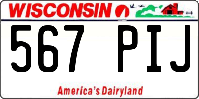WI license plate 567PIJ