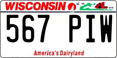 WI license plate 567PIW