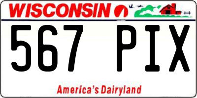 WI license plate 567PIX