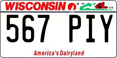 WI license plate 567PIY