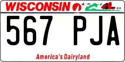 WI license plate 567PJA