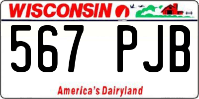 WI license plate 567PJB