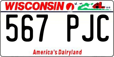 WI license plate 567PJC