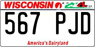 WI license plate 567PJD