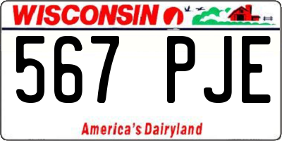 WI license plate 567PJE