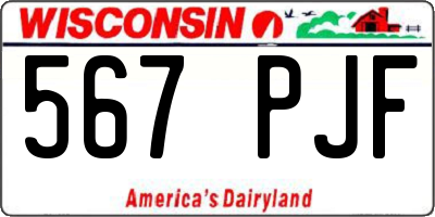 WI license plate 567PJF