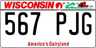 WI license plate 567PJG