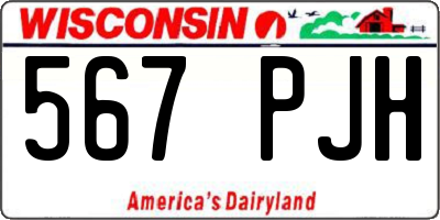 WI license plate 567PJH