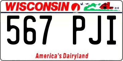 WI license plate 567PJI