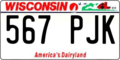 WI license plate 567PJK