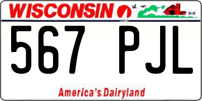 WI license plate 567PJL