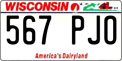 WI license plate 567PJO