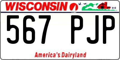 WI license plate 567PJP
