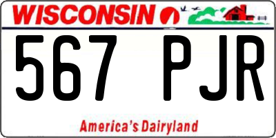 WI license plate 567PJR
