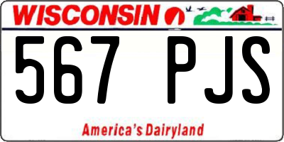 WI license plate 567PJS
