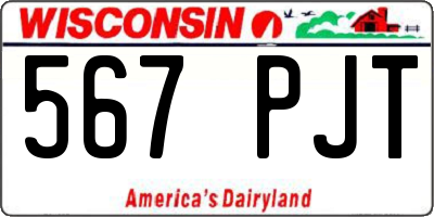 WI license plate 567PJT