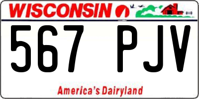 WI license plate 567PJV