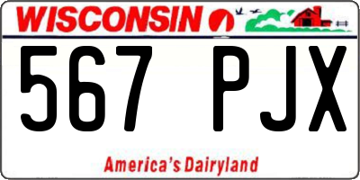 WI license plate 567PJX