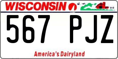 WI license plate 567PJZ