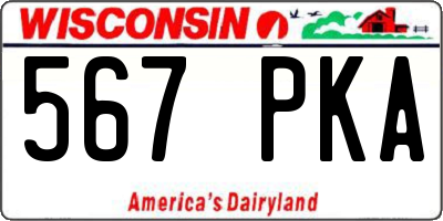 WI license plate 567PKA