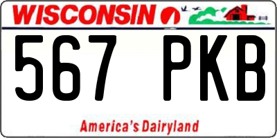 WI license plate 567PKB