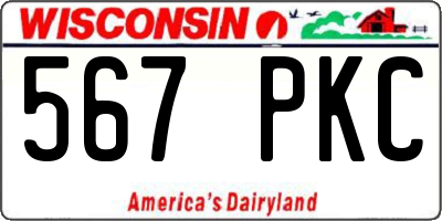 WI license plate 567PKC