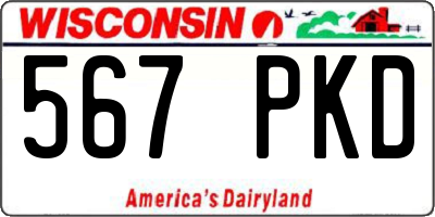 WI license plate 567PKD