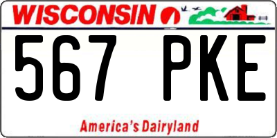 WI license plate 567PKE