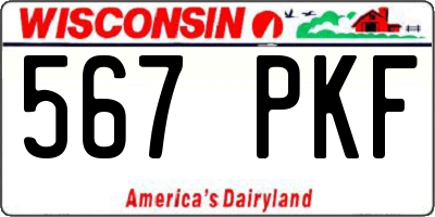 WI license plate 567PKF