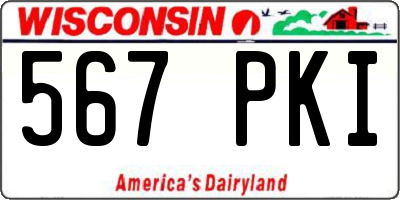 WI license plate 567PKI